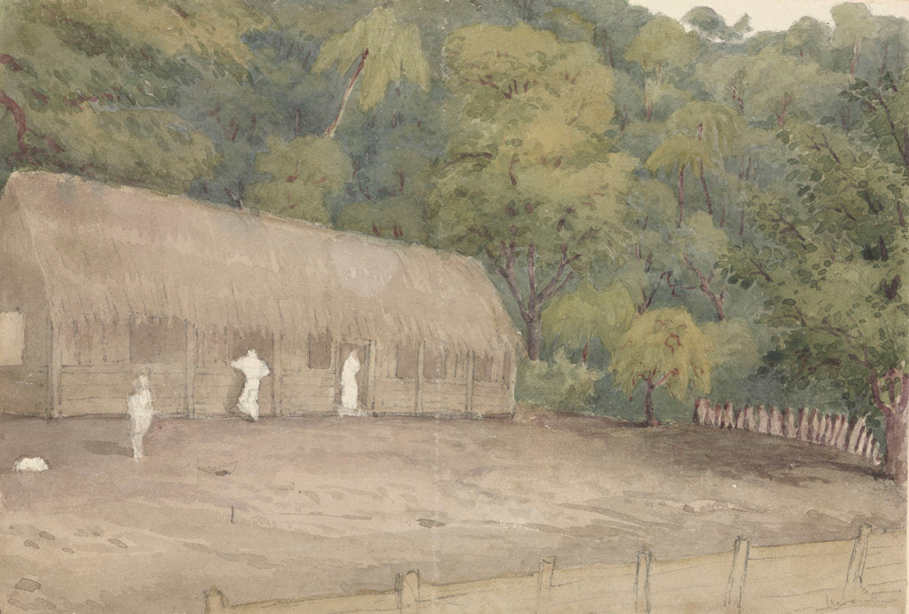 Detail of John Adam's house and grave Pitcairn's Island, Augt 12th 1849 by Edward Gennys Fanshawe