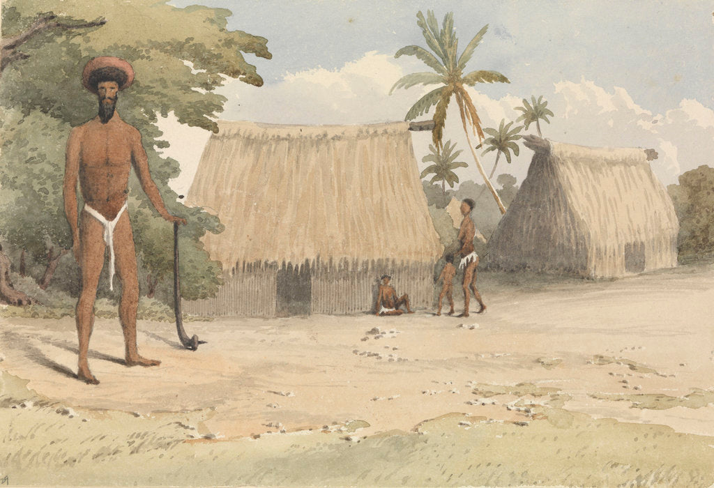 Detail of Feejee hair-dressing; from one Tanoa's younger sons, Octr 7th 1849 [Fiji] by Edward Gennys Fanshawe