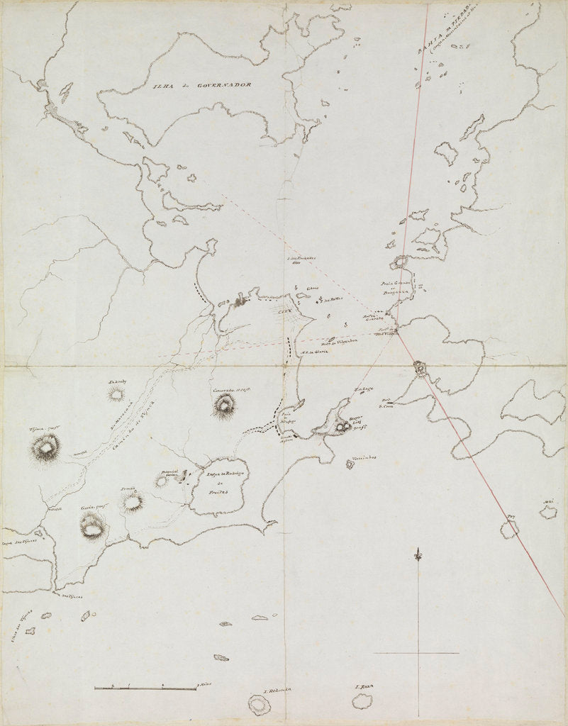 Detail of Chart of the harbour of Rio de Janeiro, Brazil by Edward Gennys Fanshawe