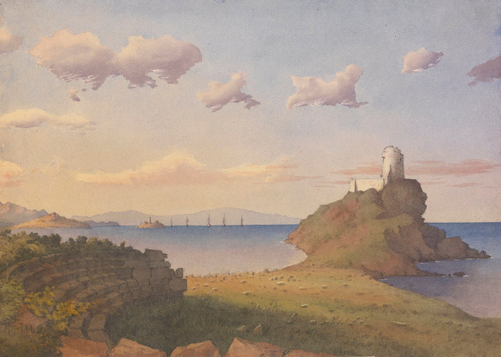 Detail of Ruins of Theatre at Nora. Coast at Pula, Bay of Cagliari, Sardinia, June 1857 by Edward Gennys Fanshawe