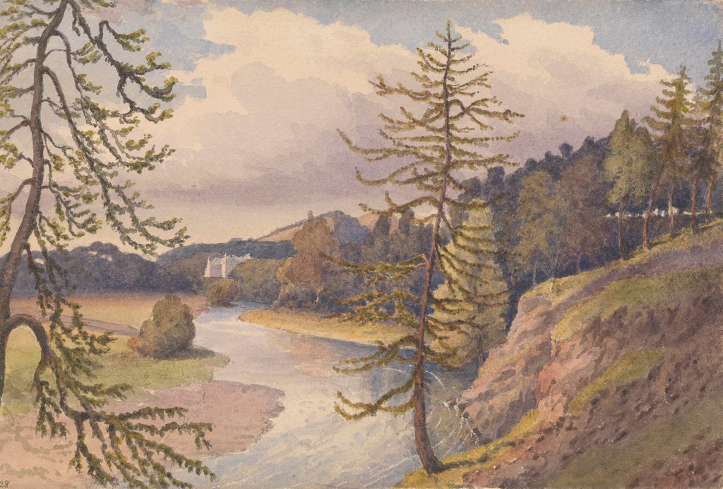 Detail of The Leader valley at Cowdenknowes House, Berwickshire, 1843 [Scotland] by Edward Gennys Fanshawe