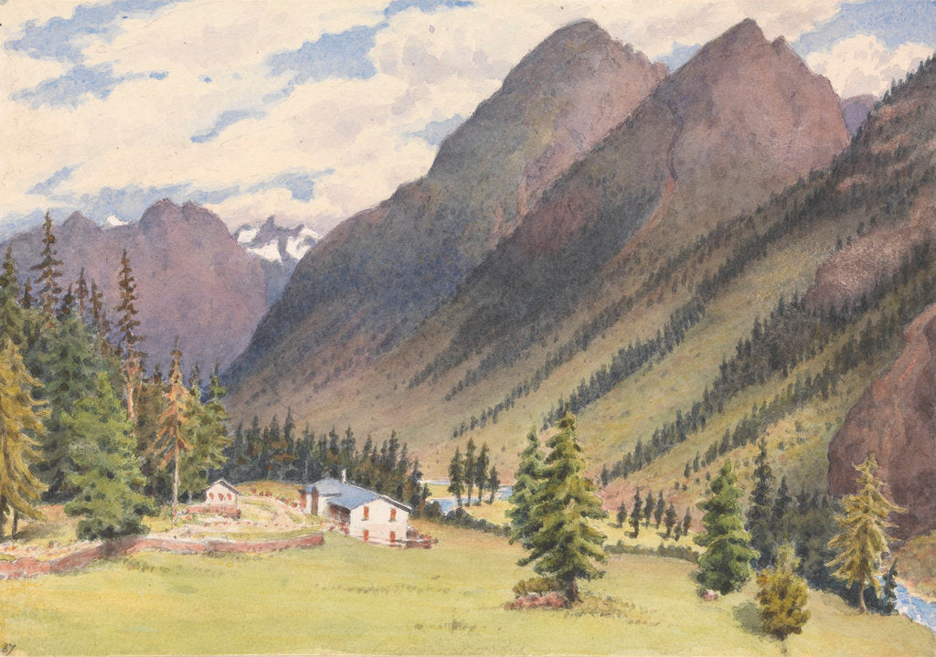 Detail of In the Val Bevers, Engadine, 1880 [Switzerland] by Edward Gennys Fanshawe