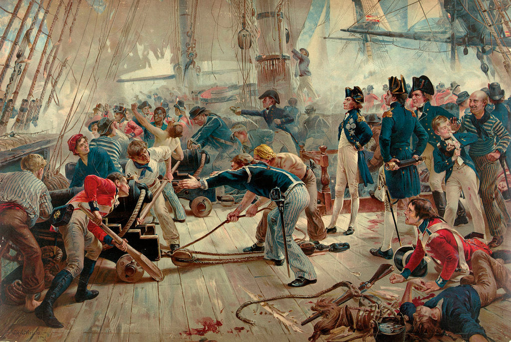 Detail of The Hero of Trafalgar, 21 October 1805 by William Heysham Overend