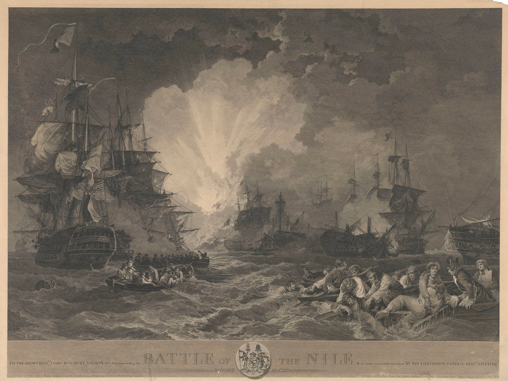 Detail of The Battle of the Nile, 1 August 1798 by de Loutherbourg