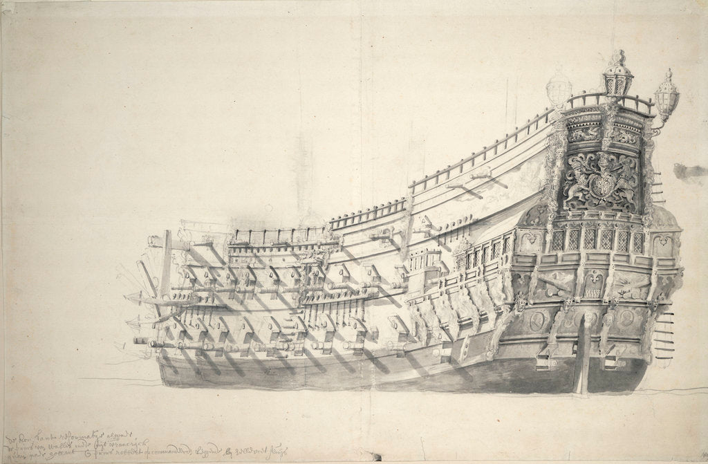 Detail of The 'Constant Reformation' by Willem van de Velde the Elder