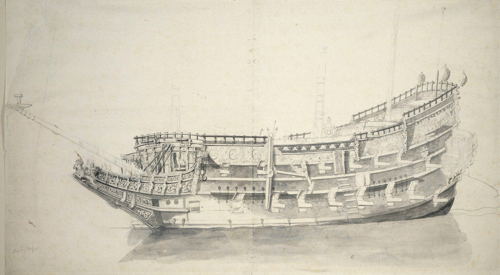 Detail of The 'Antelope' by Willem van de Velde the Elder