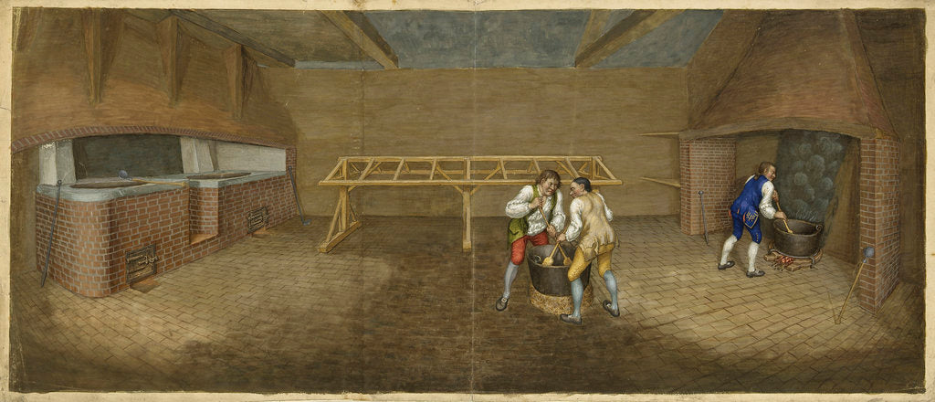 Detail of Woolwich Arsenal about 1750. Interior of Furnance Room by unknown