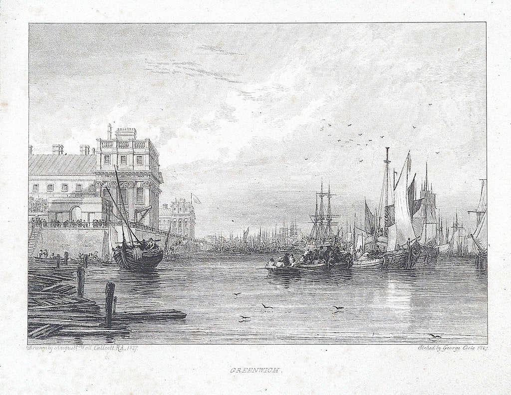 Detail of Greenwich (Greenwich Hospital and River Thames) by Augustus Wall Callcott
