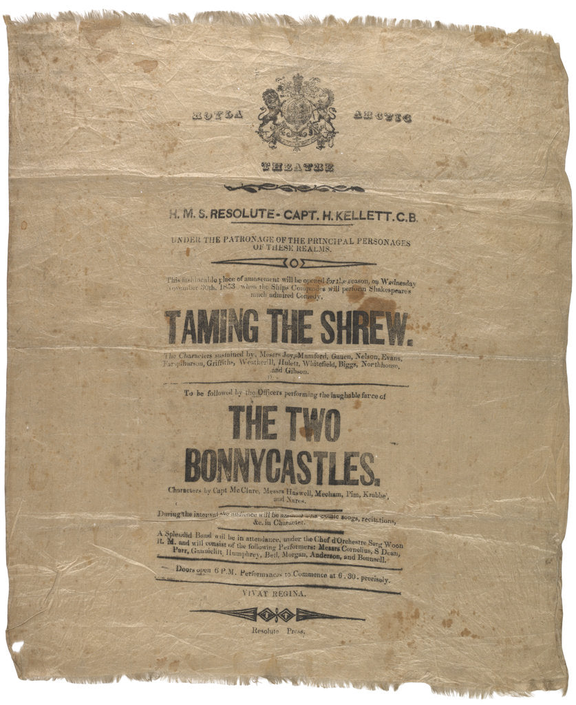 Detail of Playbill for Taming of the Shrew by unknown