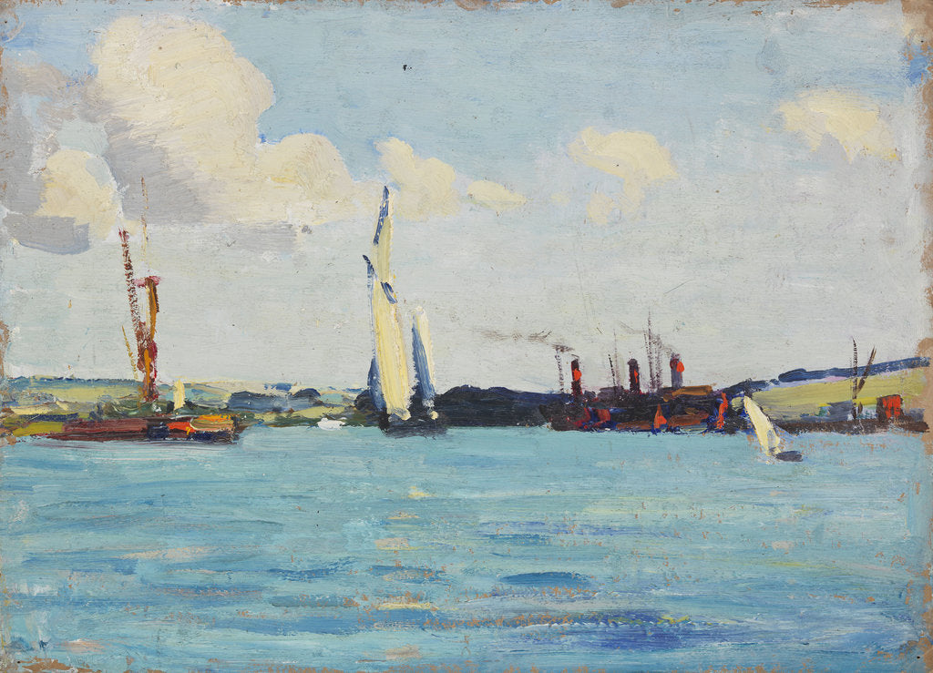 Detail of A sailing barge by John Everett