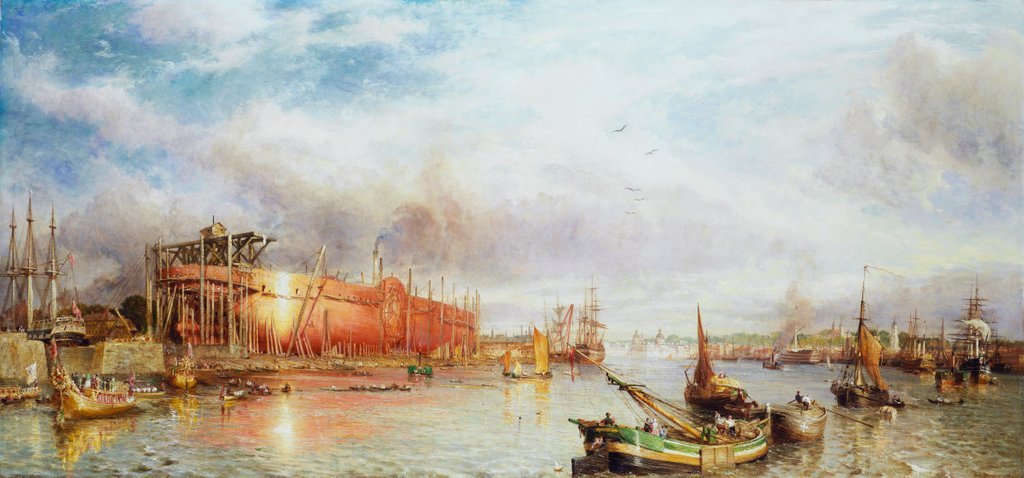 Detail of Building the 'Great Leviathan' (the 'Great Eastern') by William Parrott