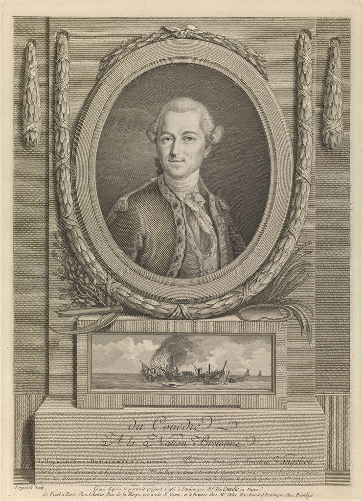 Detail of Charles Louis, Vicomte du Couedic, captain of the 'Surveillante' by Vangelisti