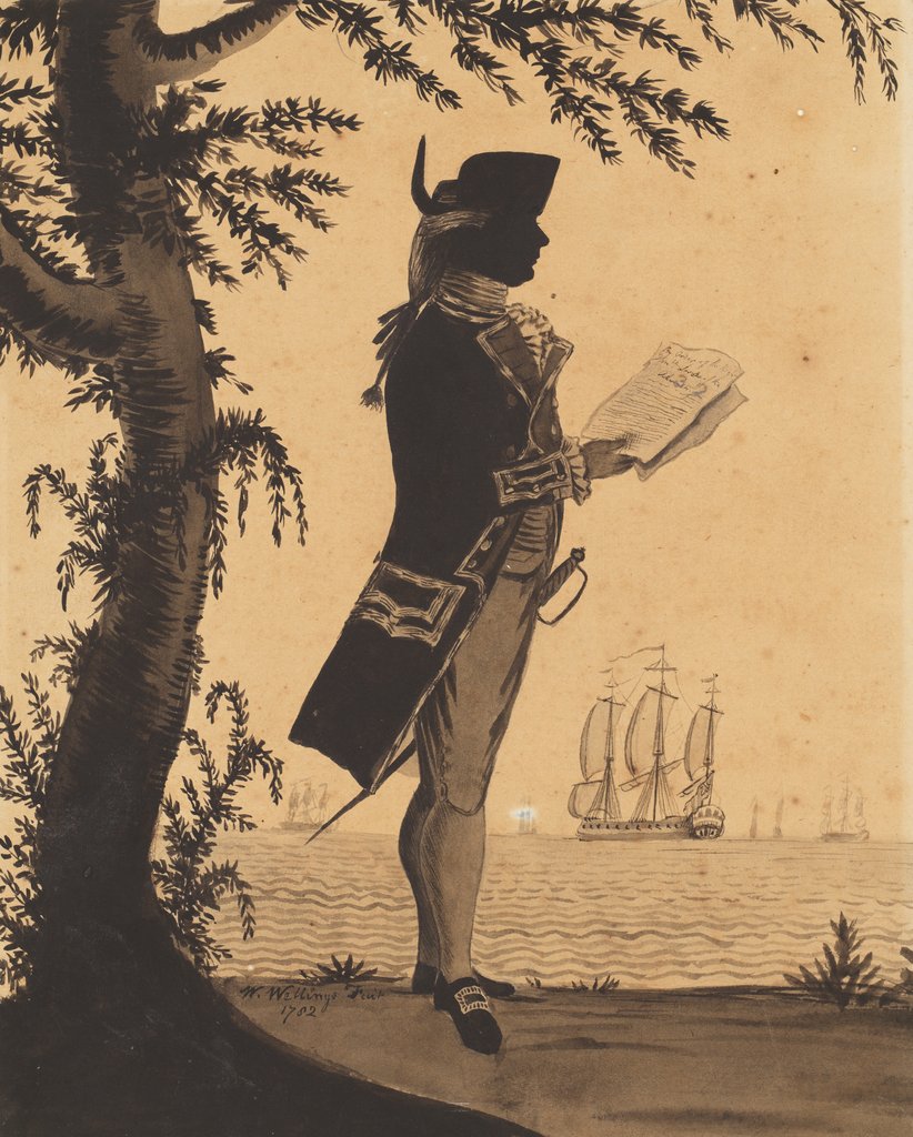 Detail of Captain William Carlyon. Captain dress 1774-1787 by W. Welling
