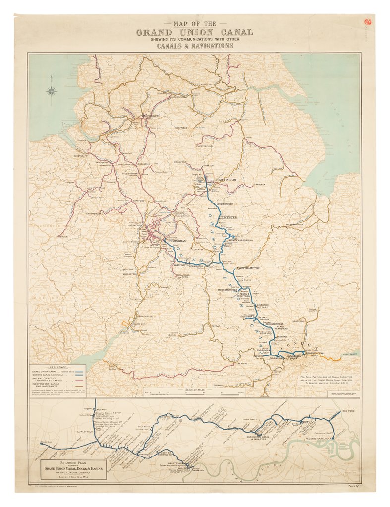 Detail of Map of the Grand Union Canal by Grand Union Canal Co