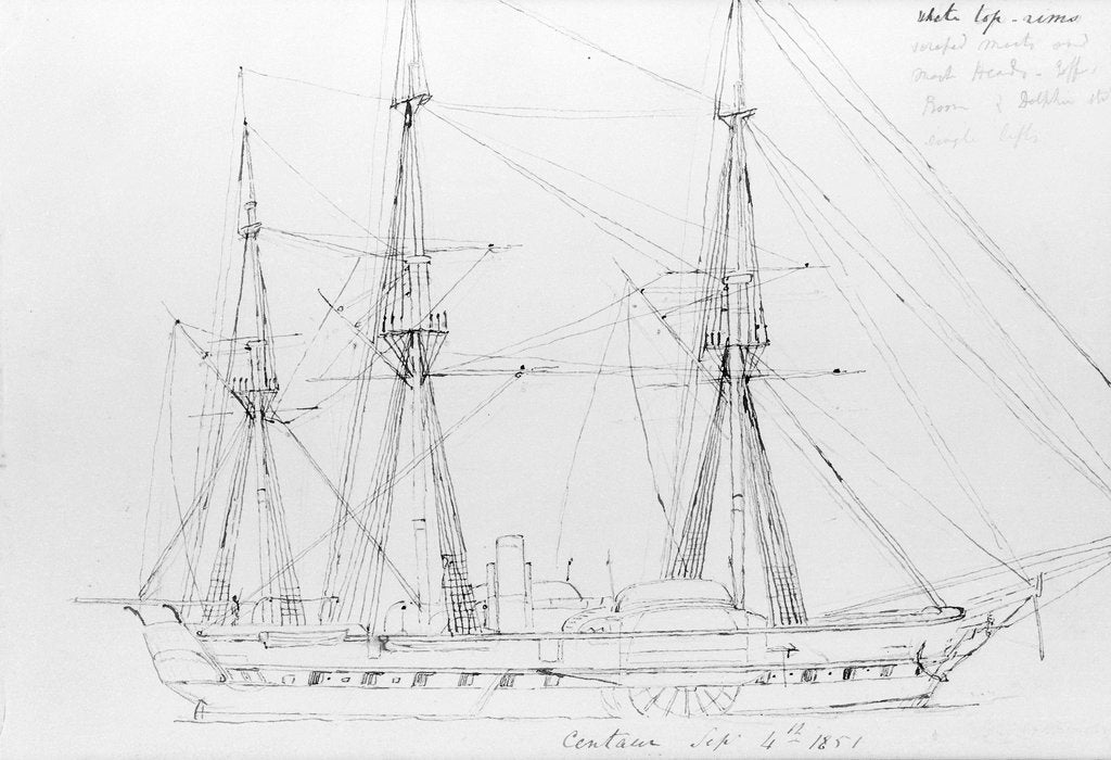 Detail of Sketch of the Centaur, Sep 4th 1851 by Robert Strickland Thomas