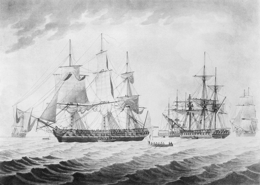Detail of To Captain H Hope... of His Majesty's Frigate Endymion... the Morning after the Action with the American United States Frigate President, Jany 16th 1814... by Thomas Buttersworth