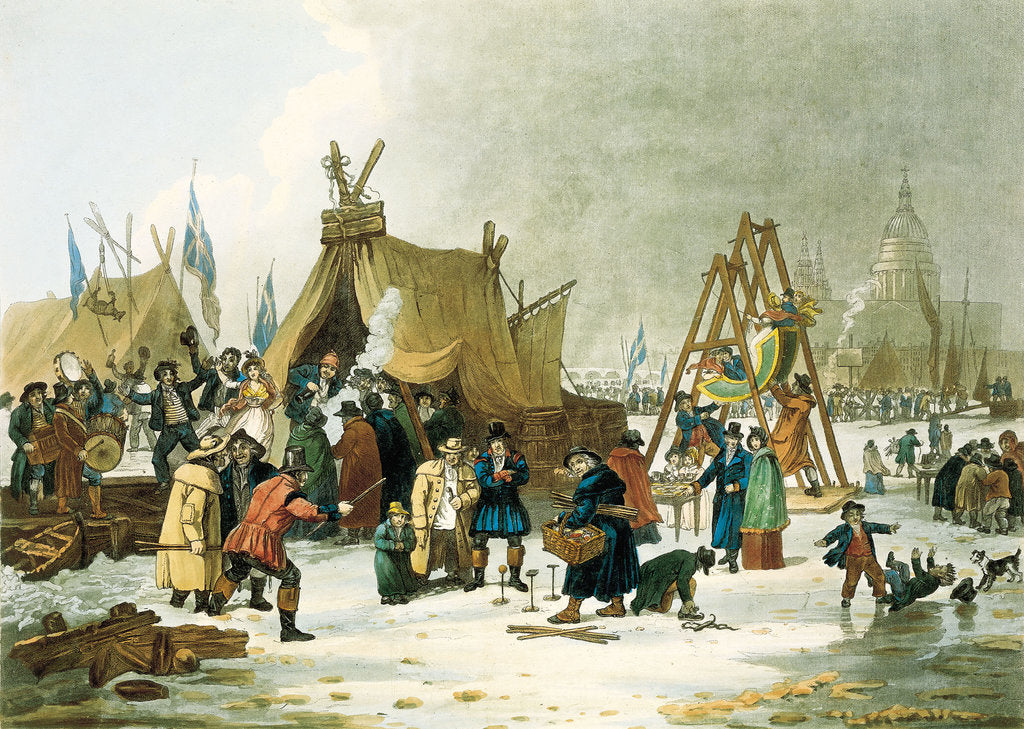 Detail of Frost fair on the river Thames, 19th century by Luke Clennel