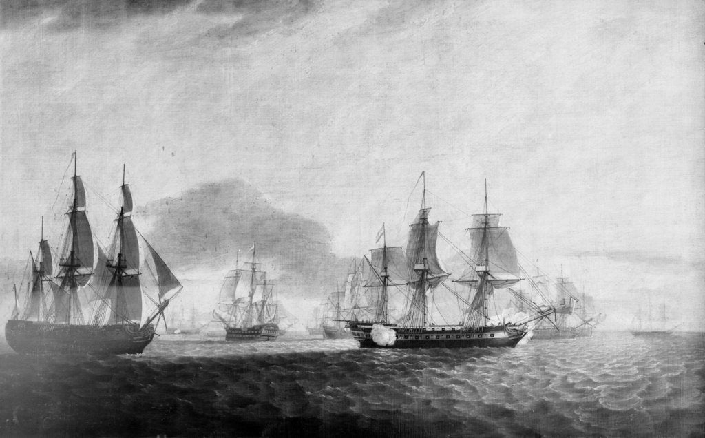 Detail of The East Indiaman 'General Goddard' capturing Dutch East Indiamen, June 1795 by Thomas Luny
