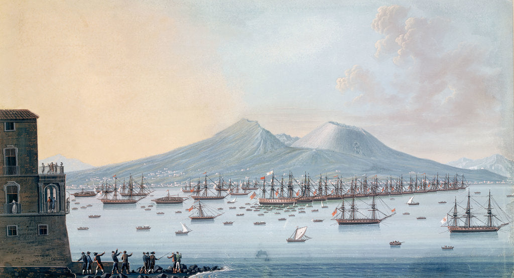 Detail of The British fleet at anchor in the Bay of Naples, 17 June 1798 by Giacomo Guardi