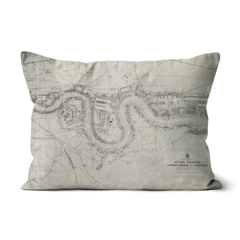 Map of River Thames: London Bridge to Woolwich Cushion