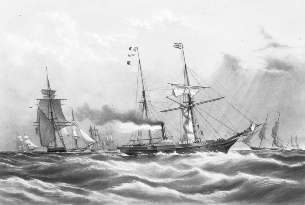 Detail of HM steam frigate 'Firebrand' and the Experimental Squadron by H. John Vernon