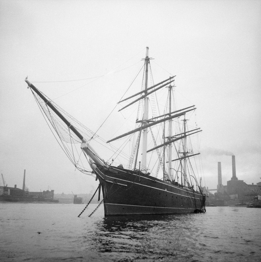 Detail of 'Cutty Sark' (1869) at anchor by unknown