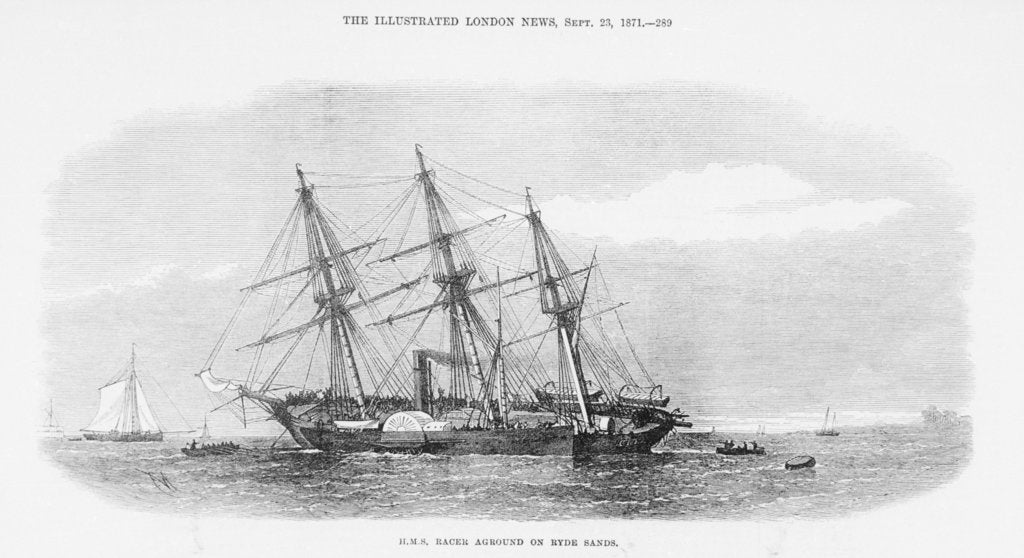 Detail of Naval sloop HMS 'Racer' aground on Ryde Sands, 1857 by unknown