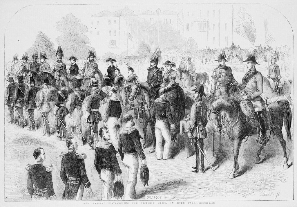 Detail of VC Parade in Hyde Park, 26 June 1857 by unknown