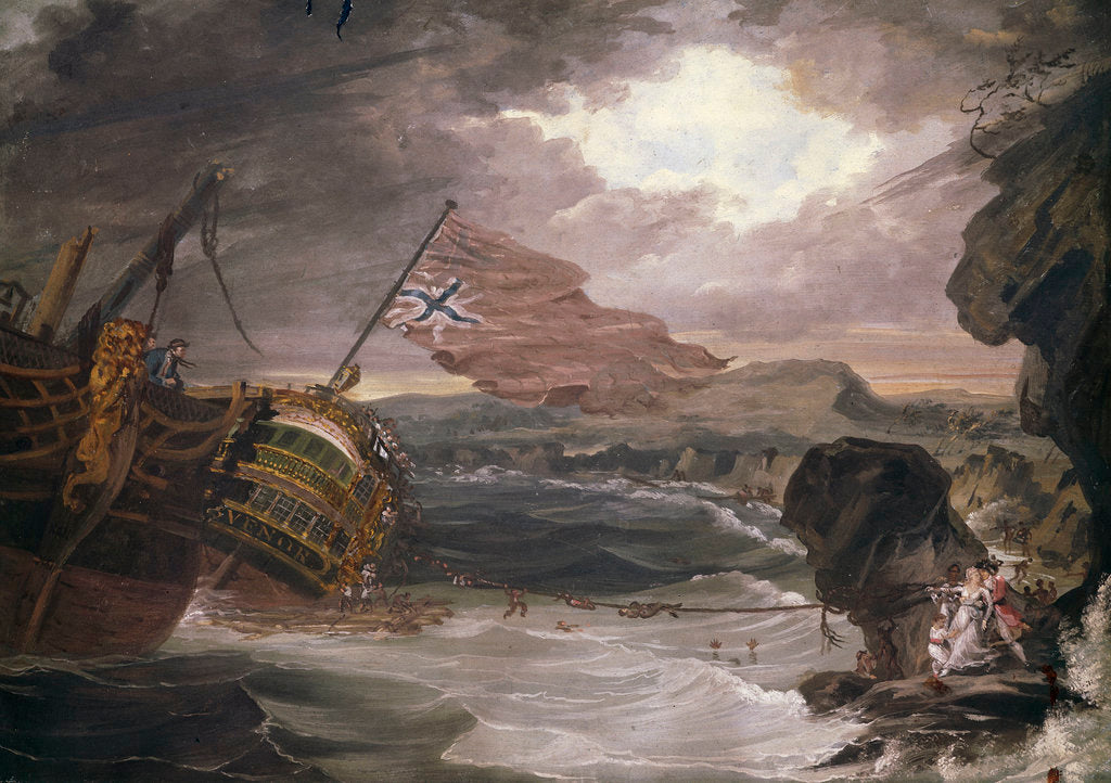 Detail of The wreck of the 'Grosvenor', 1782 by G. Carter