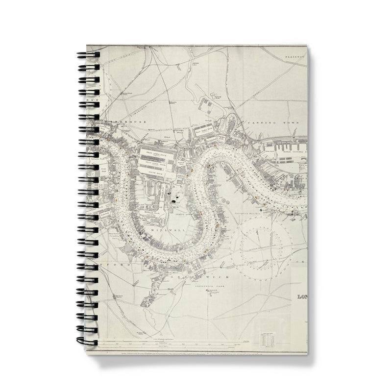 Map of River Thames: London Bridge to Woolwich Notebook