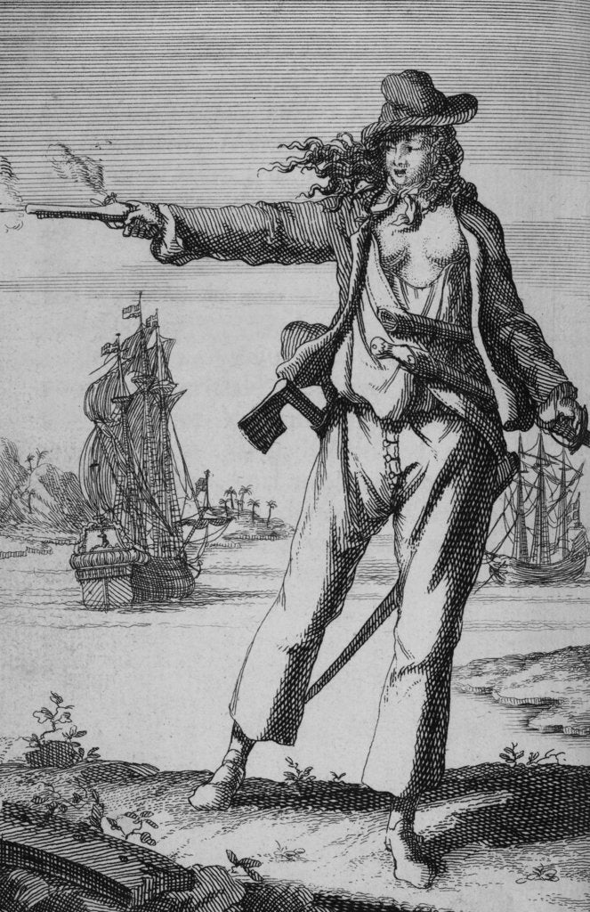 Detail of Anne Bonny, female pirate by unknown