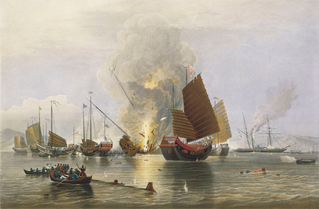 Detail of 'Nemesis' destroying Chinese junks in Anson's Bay, 1841 by Edward Duncan