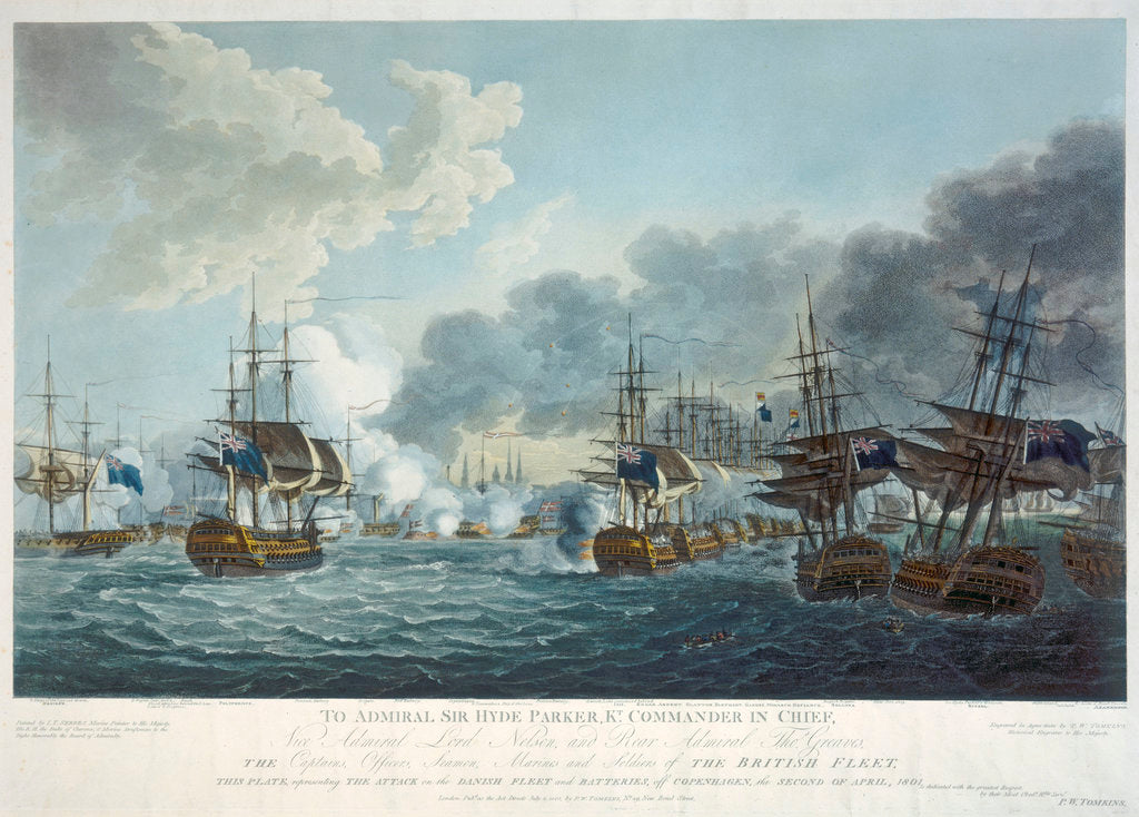 Detail of Attack on the Danish fleet and batteries at the Battle of Copenhagen, 2 April 1801 by J.T. Serres
