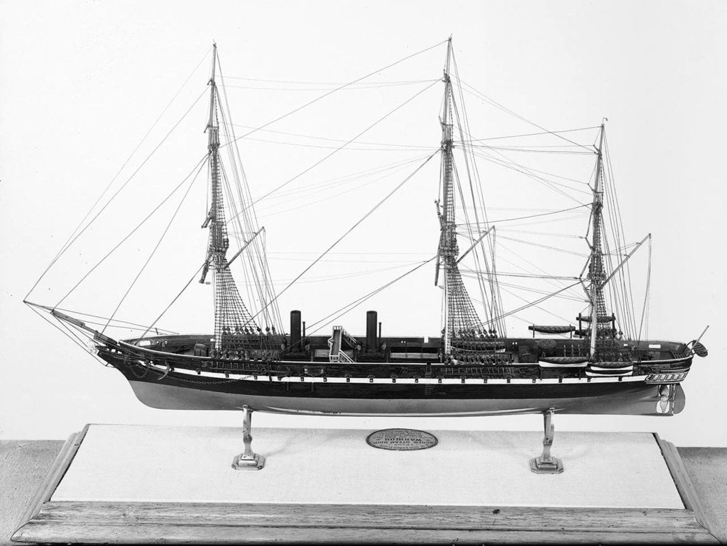 Detail of Model of ironclad battleship HMS 'Warrior' (1860) by Unknown