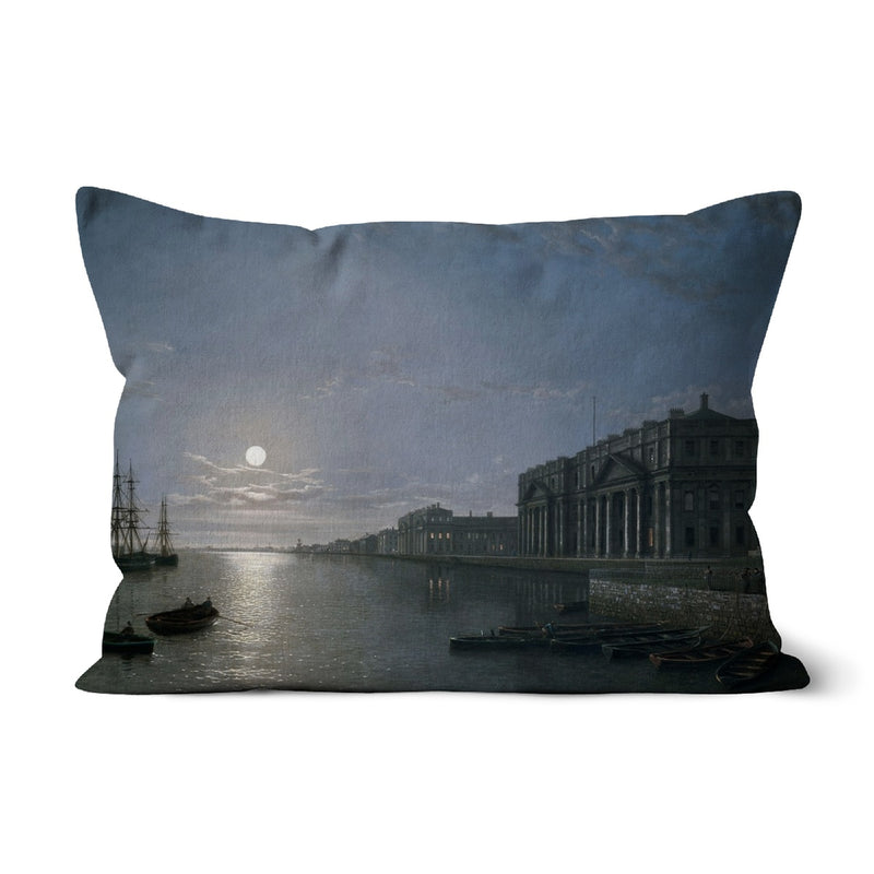 The Thames and Greenwich Hospital by moonlight Cushion