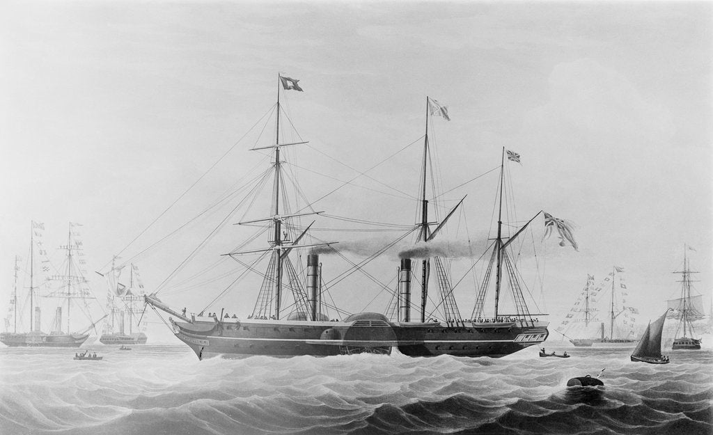 Detail of The Peninsular and Oriental Steam Navigation Company ship 'Hindostan' by Edward Duncan