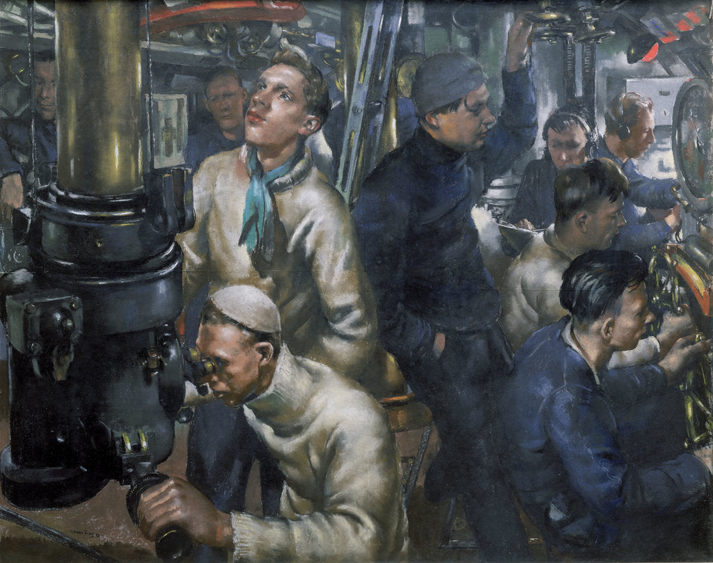 Detail of Stand by tubes. The control room of HMS 'Stubborn' by William Dennis Dring