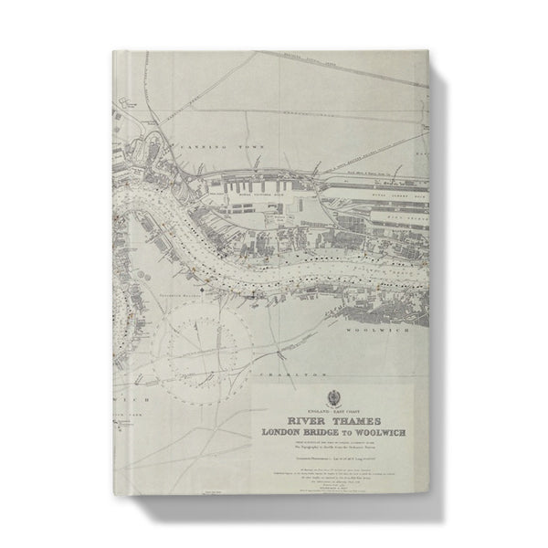 Map of River Thames: London Bridge to Woolwich Hardback Journal
