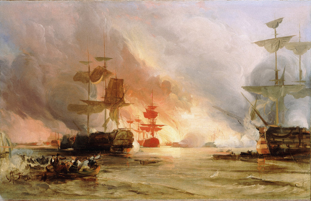 Detail of The bombardment of Algiers, 27 August 1816 by George Chambers