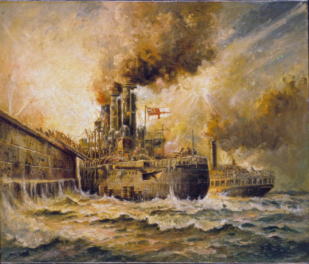 Detail of HMS 'Vindictive' at Zeebrugge, 23 April 1918 by Charles John de Lacy