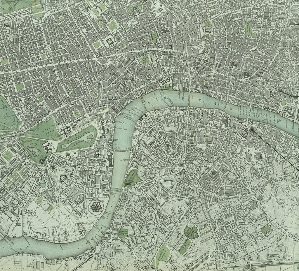 Detail of Chart of London City and the river Thames by unknown