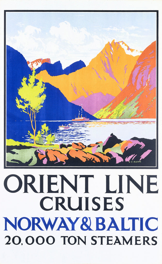 Detail of Poster for Orient Line cruises to Norway and the Baltic by Herbert Kerr Rooke