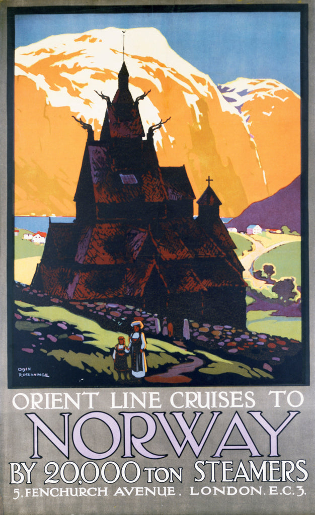 Detail of Poster for Orient Line cruises to Norway by Herbert Kerr Rooke