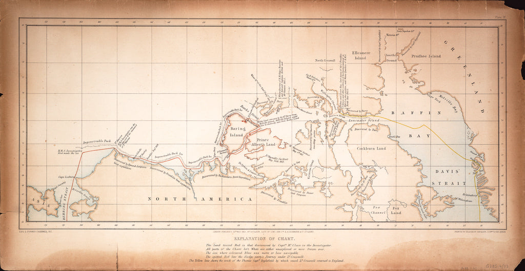 Detail of Chart of the North West Passage by S. Gurney Cresswell; Day & Son