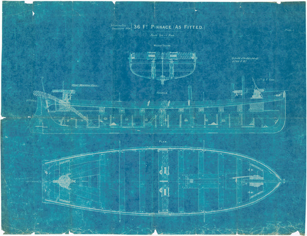 Profile plan for 36-foot pinnace (as fitted)