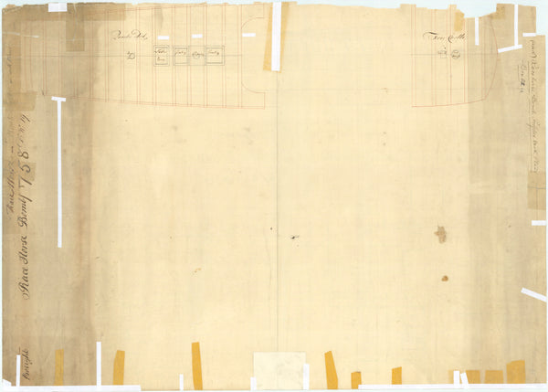 Quarter Deck plan for HMS 'Racehorse' (1757), Bomb