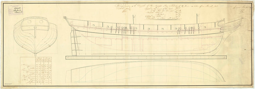 Plan for 'Sabine' (captured 1808)