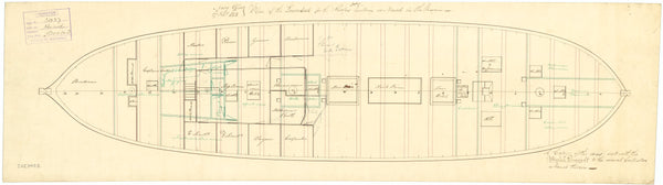 Plan for 'Levant' (1813); 'Cyrus' (1813); 'Medina' (1813); 'Carron' (1813); 'Cyrene' (1814); 'Falmouth' (1814); 'Hind' (1814); 'Slaney' (1813); 'Lee' (1814); 'Spey' (1814); 'Esk' (1813); 'Leven' (1813) and others