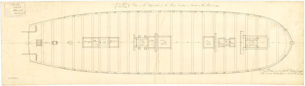 Plan for 'Levant' (1813); 'Cyrus' (1813); 'Medina' (1813); 'Carron' (1813); 'Cyrene' (1814); 'Falmouth' (1814); 'Hind' (1814) and others