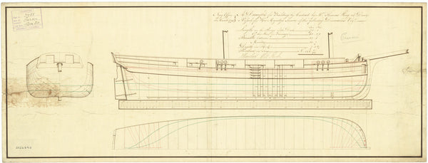 Lines plan for 'Piercer' (1794)